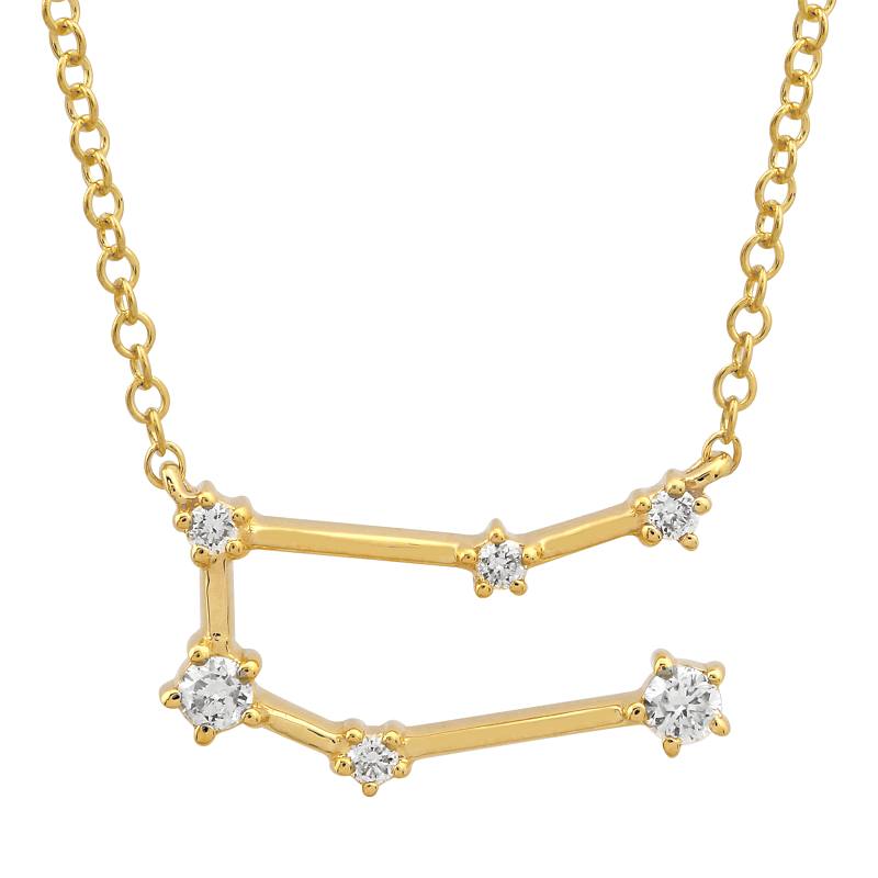 Constellation necklace in yellow gold and diamonds