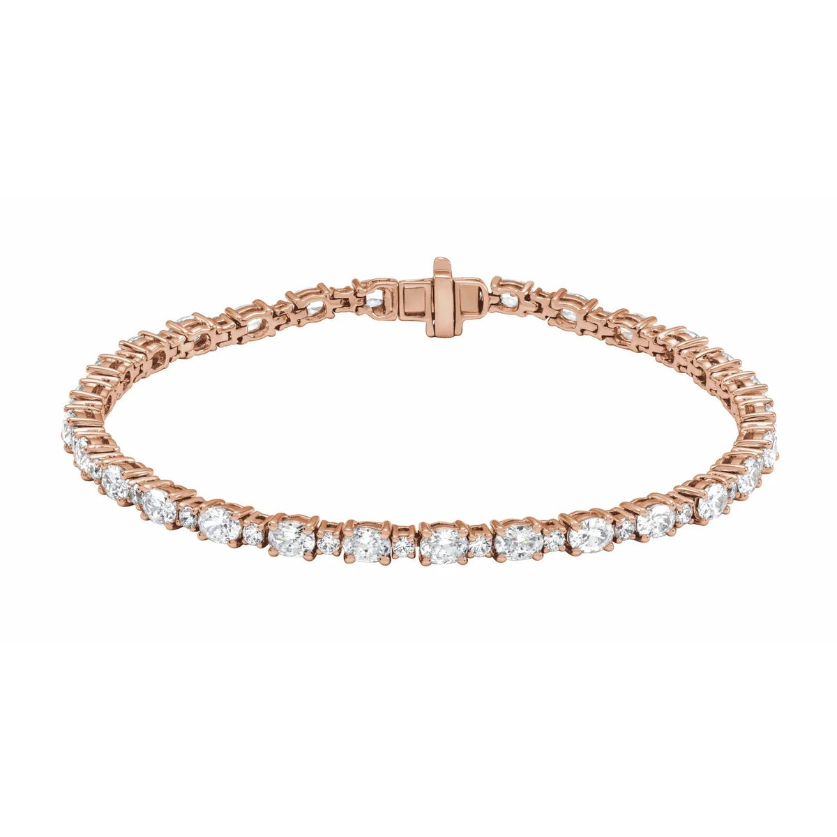 Lab Grown Oval and Round Tennis Bracelet