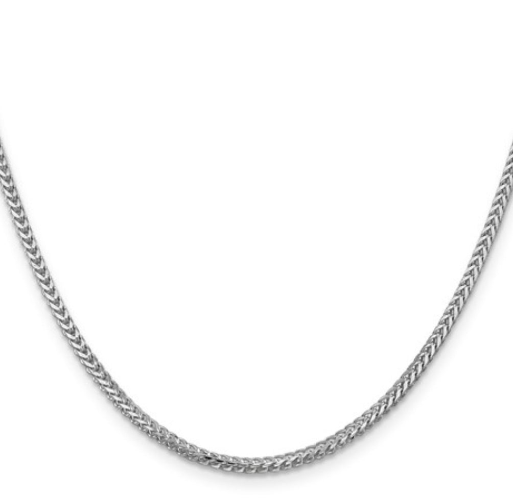 Mens Franco Chain  Necklace  White gold