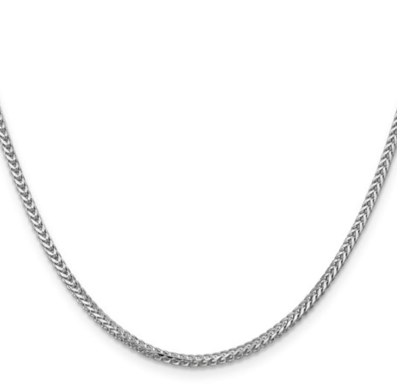 Mens Franco Chain  Necklace  White gold