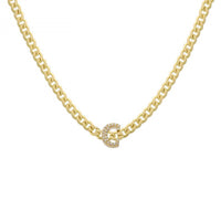 Limited Edition "Lorra Bowyer for TKC" curb chain diamond initial choker yellow gold