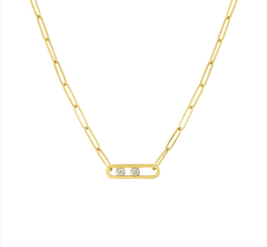 Diamond Paperclip Necklace