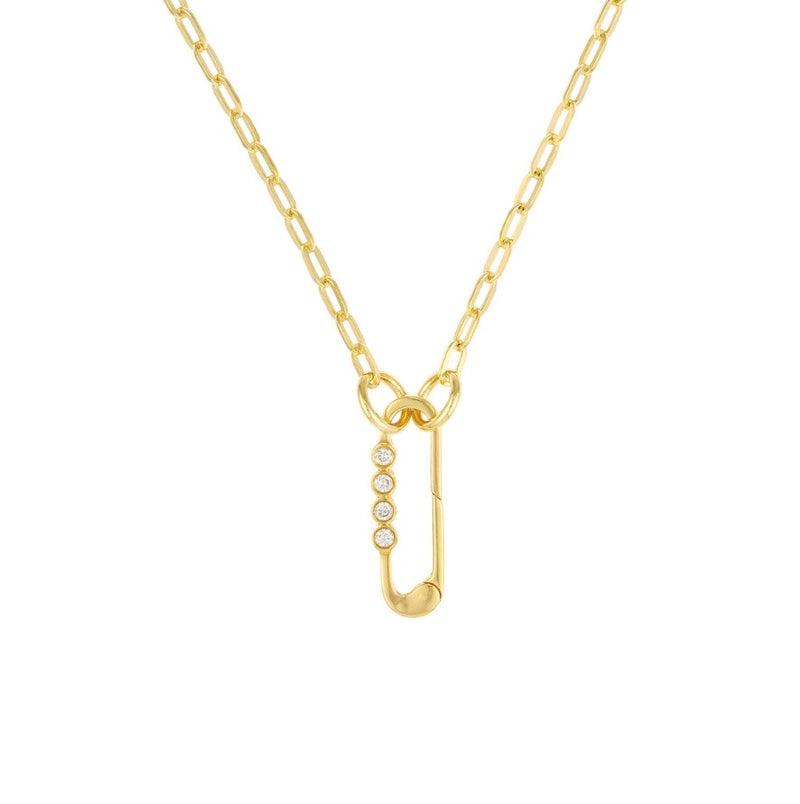 gold chain with hanging lock