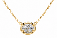 Framed Oval Diamond Solitaire Necklace