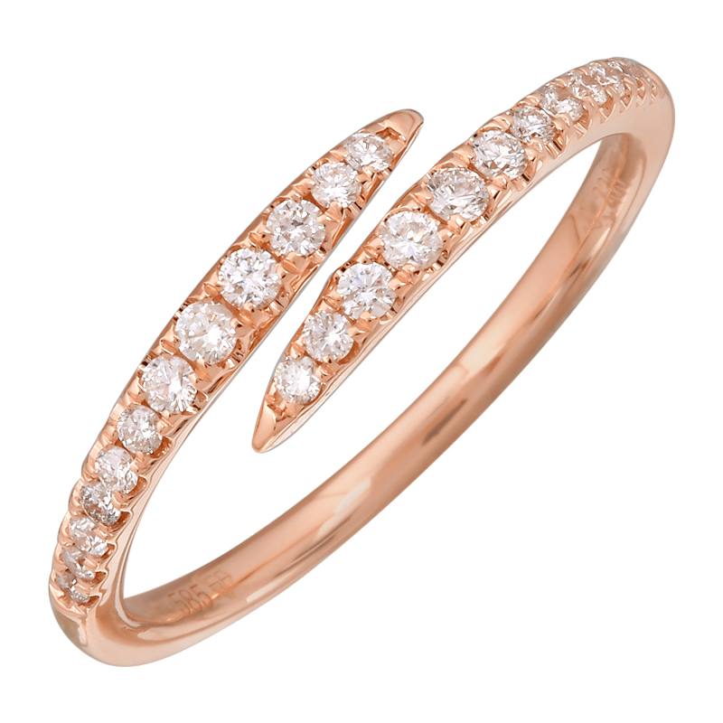 14K rose gold single claw ring