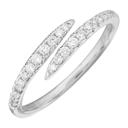 14K white gold single claw ring