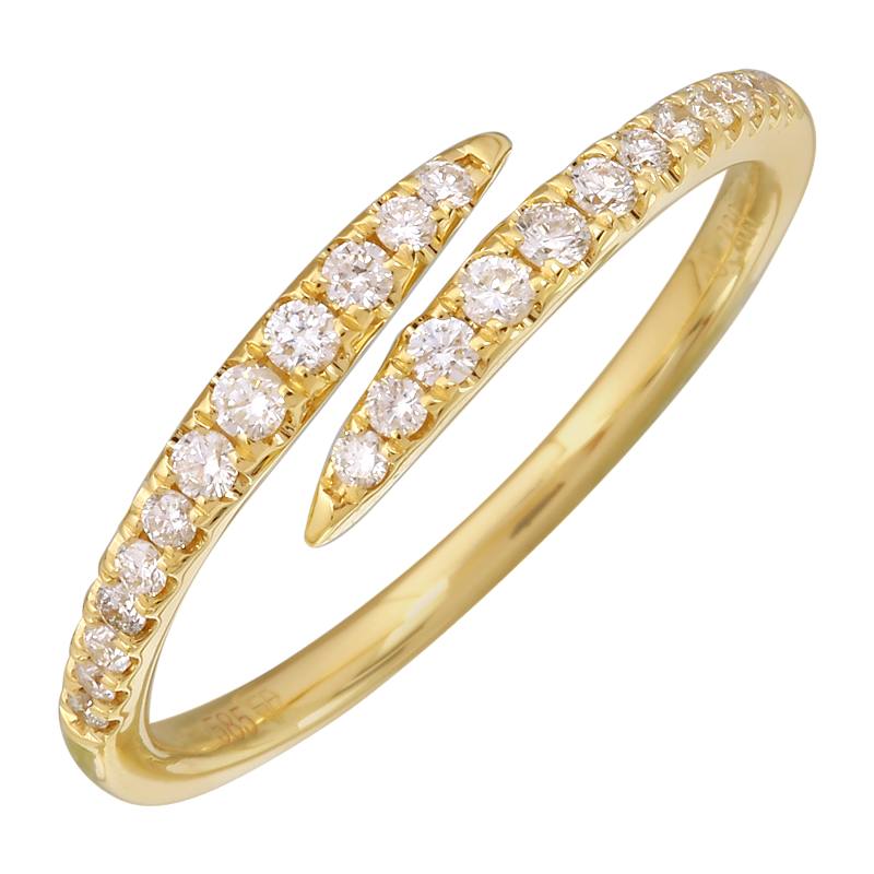 14K Yellow gold single claw ring