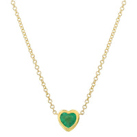 Bezel Set Heart Necklace