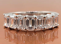 7 Stone Emerald Cut Lab Grown Diamond Ring