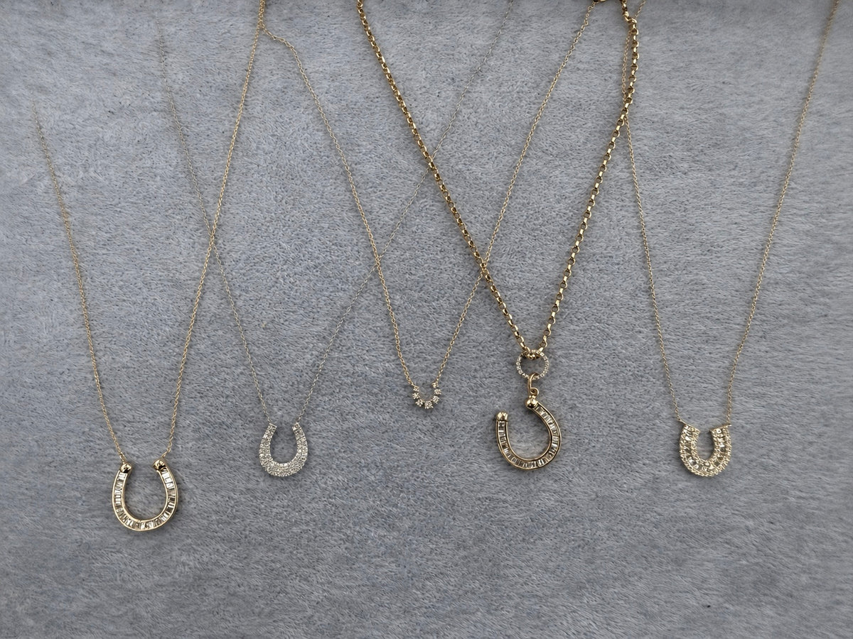 5 diamond horseshoe necklaces