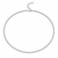 White gold tennis necklace with adjuster