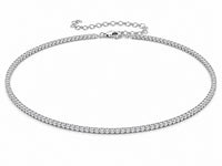 4 prong White gold tennis necklace with adjuster