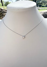 Bezel Set Solitaire Necklace