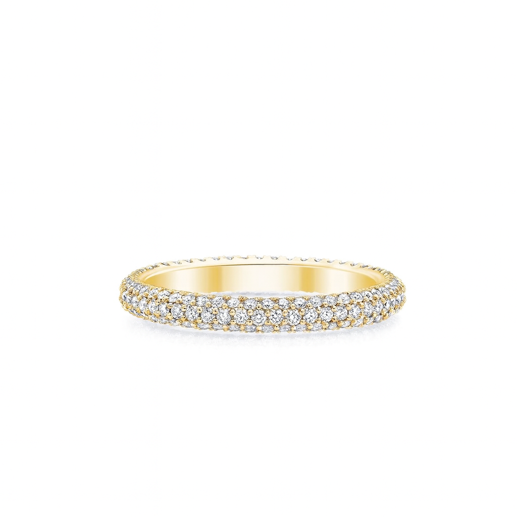 yellow gold pave diamond ring