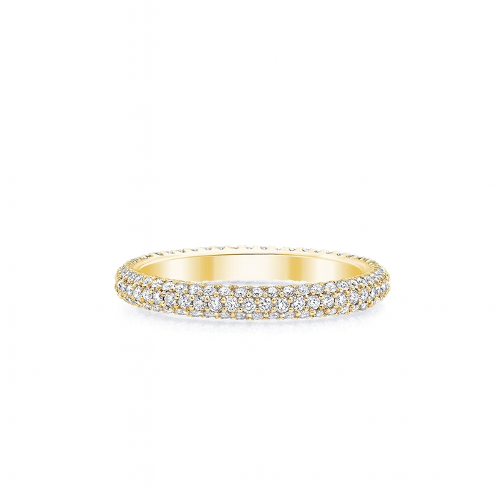 yellow gold pave diamond ring