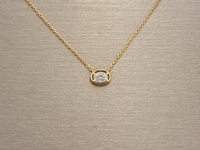 Framed Oval Diamond Solitaire Necklace