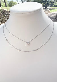 Bezel Set Solitaire Necklace