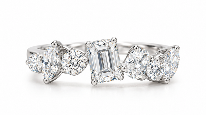 Mixed Shape Lab Grown Diamond 7 Stone Ring