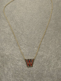 Westlake W Diamond and Enamel Necklace