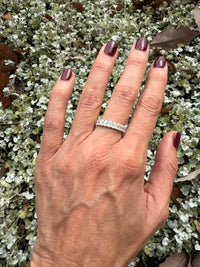 Emerald Cut and Round Half and Half Eternity Band Lab Grown