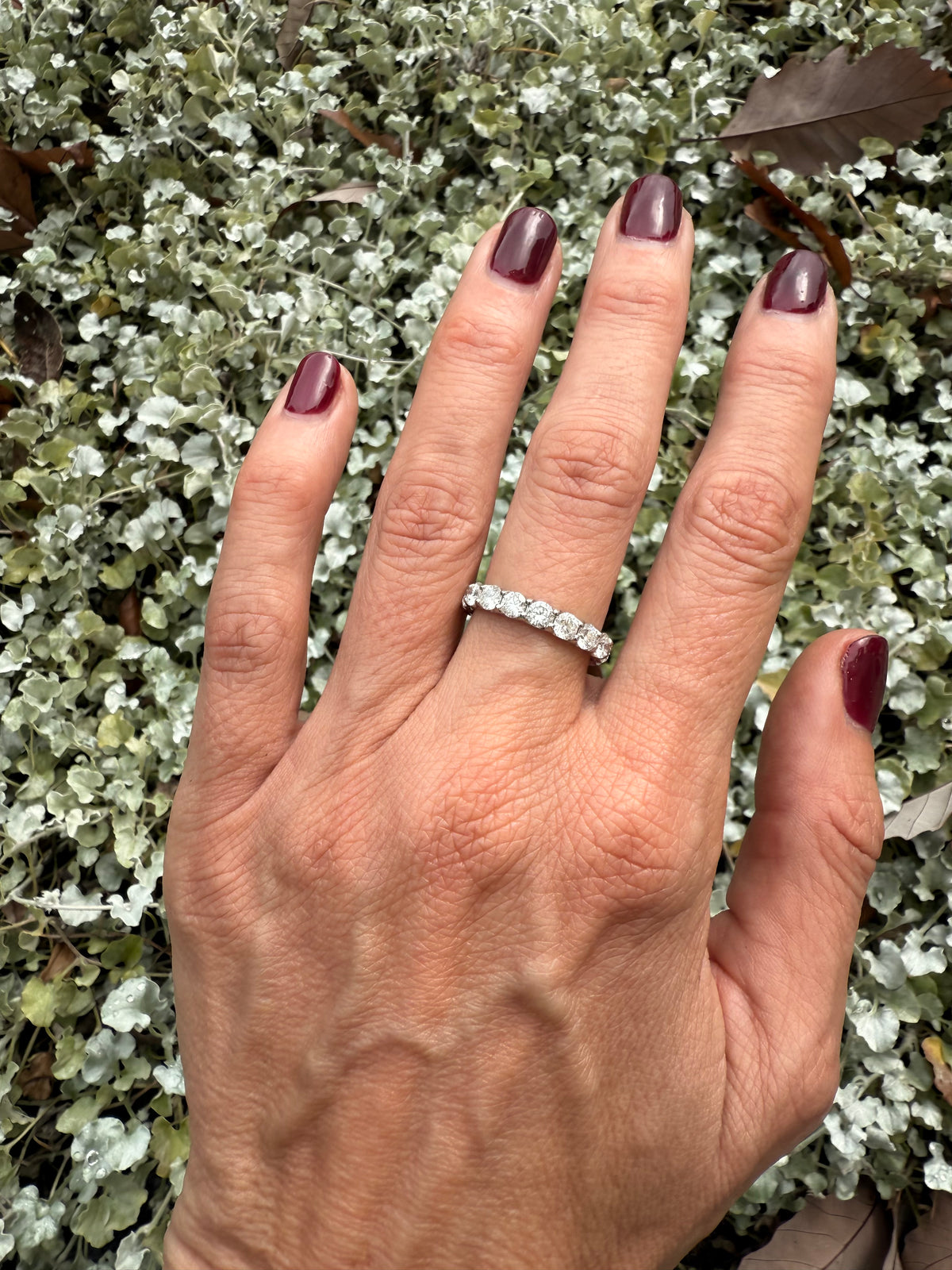 Emerald Cut and Round Half and Half Eternity Band Lab Grown