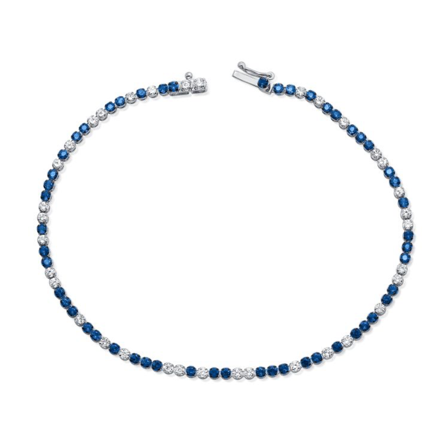 Gemstone and Diamond Tennis Bracelet