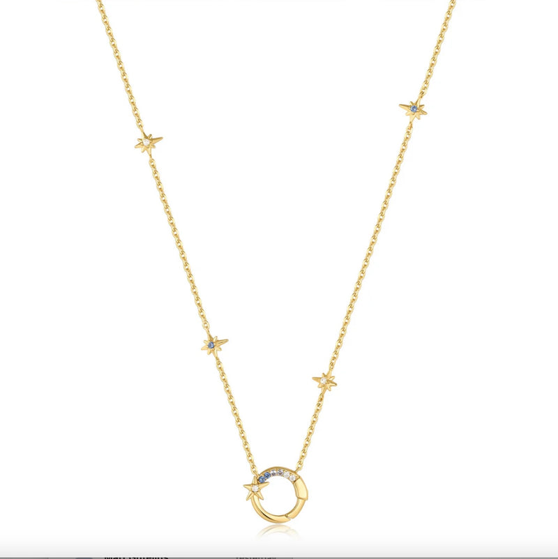 Gold Star Chain Charm Connector Necklace