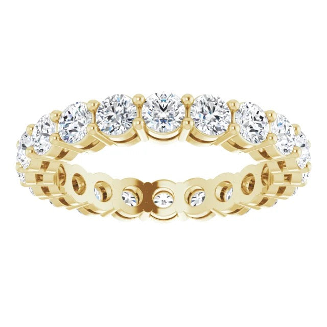 Round Diamond Yellow Gold Eternity Band