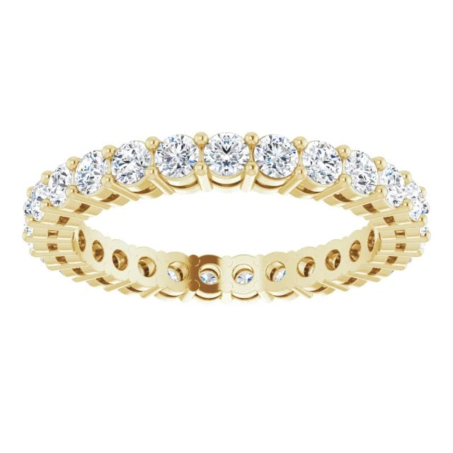 Round Diamond Yellow Gold Eternity Band