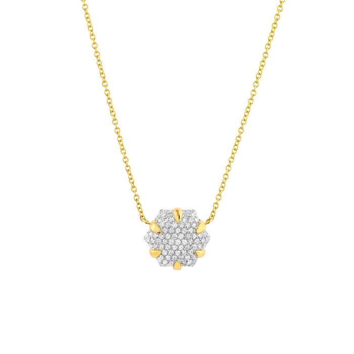 Auriela Hexagon Pave Diamond Necklace