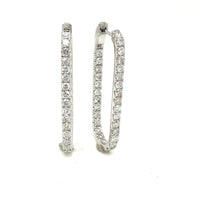 Diamond Paperclip Hoops