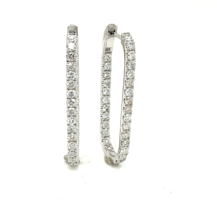 Diamond Paperclip Hoops