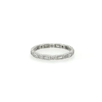 Silver ring with small stones on a white background