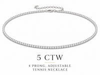 Diamond tennis necklace with 5 CTW on a white background