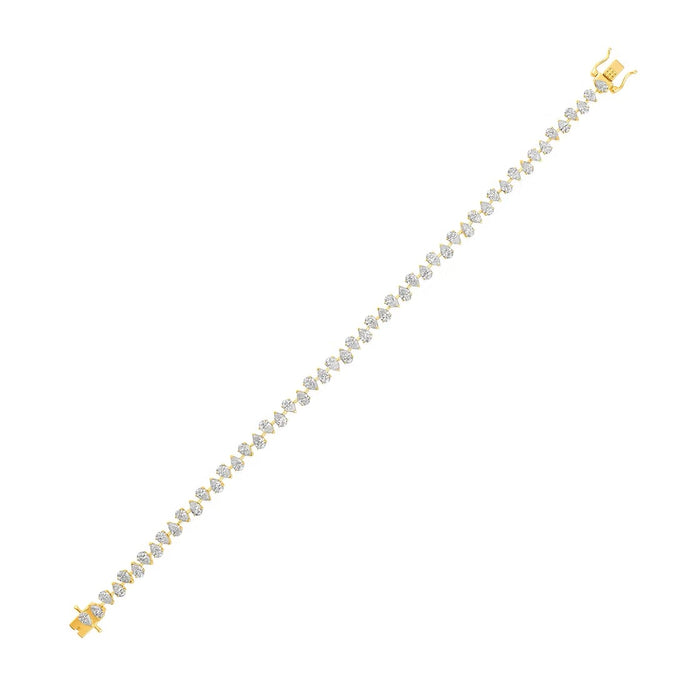 Meridian Alternating Pear Shaped Diamond Tennis Bracelet
