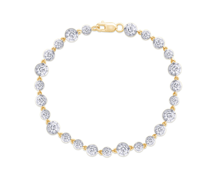 Gold and diamond bracelet on a white background
