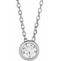 Bezel Set Solitaire Necklace
