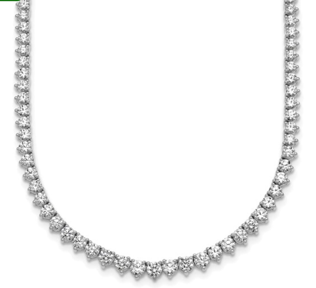 3 Prong Set UN-FLIPABLE Tennis Necklace
