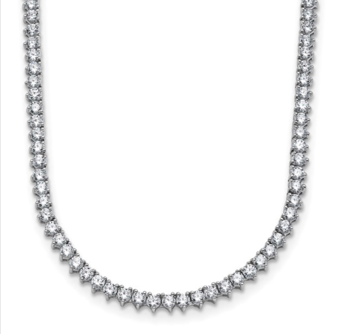 3 Prong Set UN-FLIPABLE Tennis Necklace