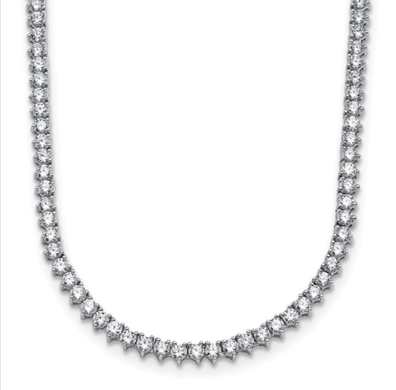 3 Prong Set UN-FLIPABLE Tennis Necklace