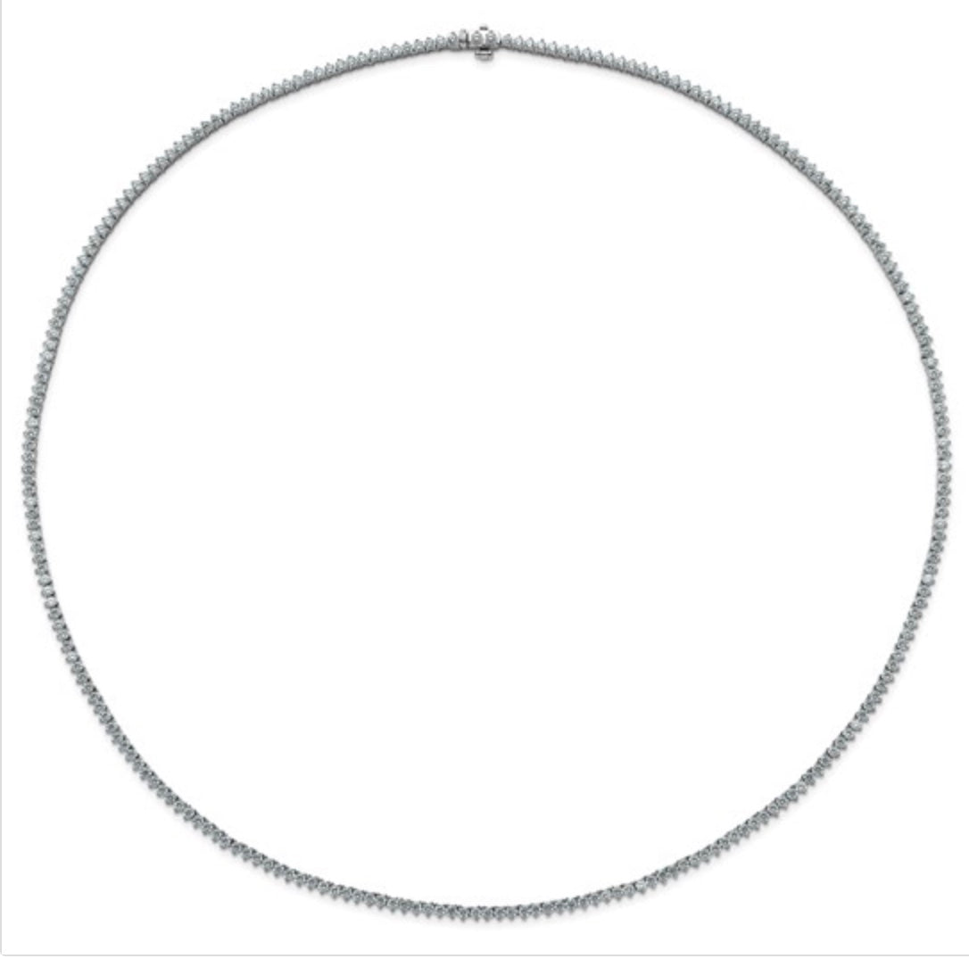 3 Prong Set UN-FLIPABLE Tennis Necklace