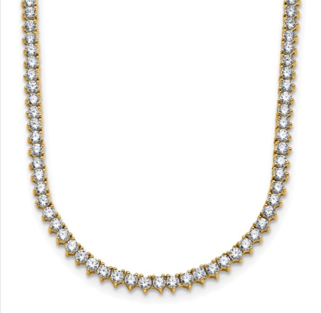 3 Prong Set UN-FLIPABLE Tennis Necklace