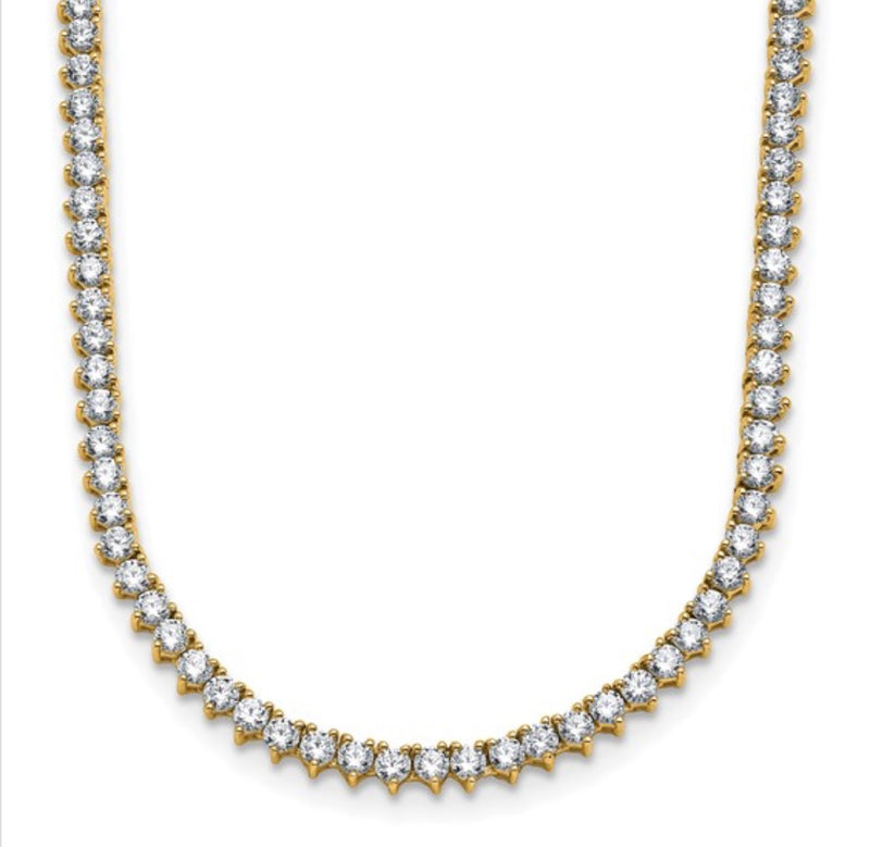 3 Prong Set UN-FLIPABLE Tennis Necklace