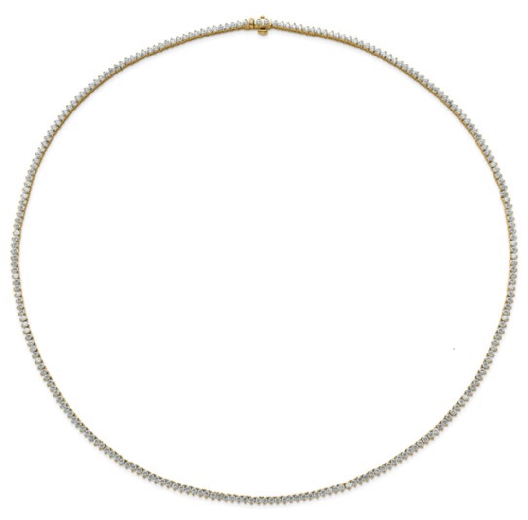 3 Prong Set UN-FLIPABLE Tennis Necklace