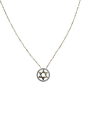 Necklace with a Star of David pendant on a white background