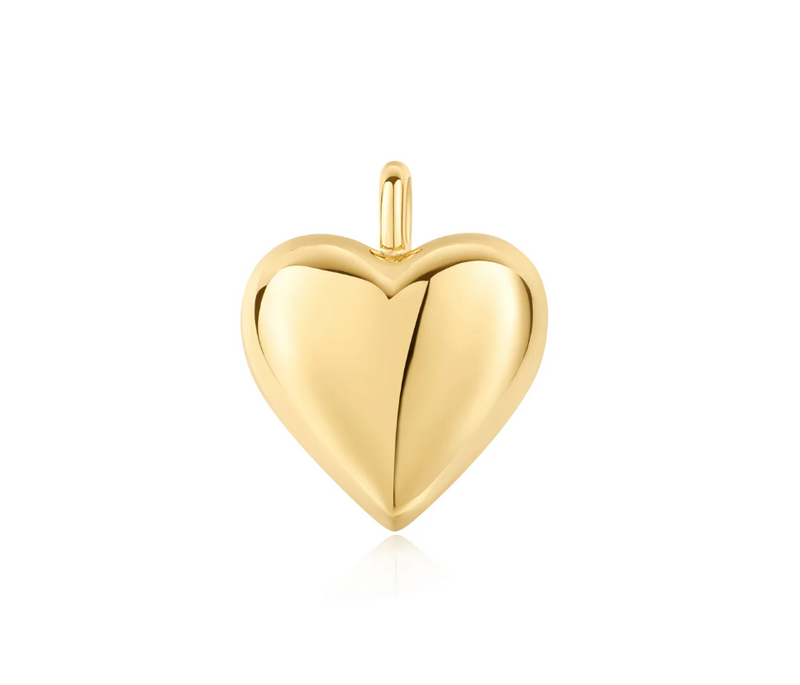 Gold Dome Heart Charm