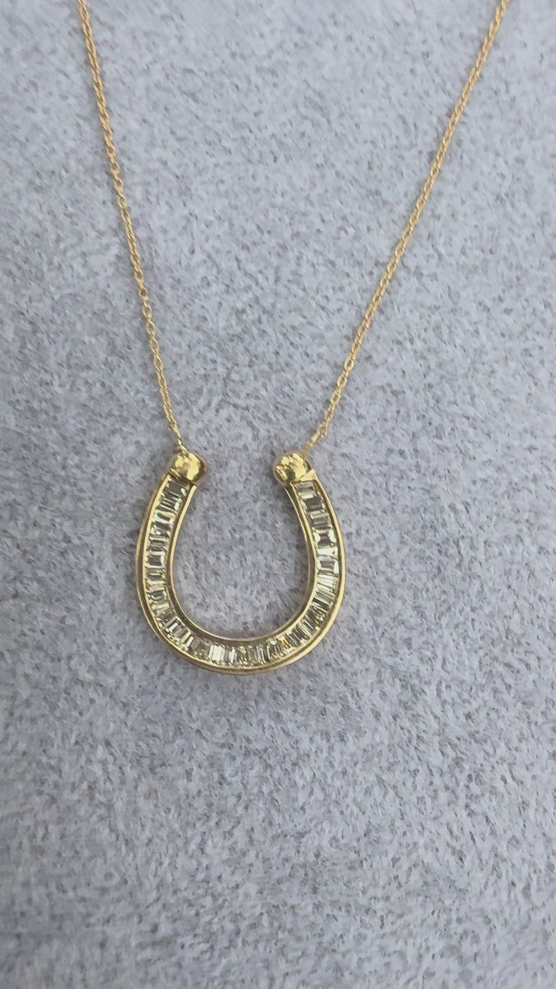 Movie of diamond horseshoe necklace