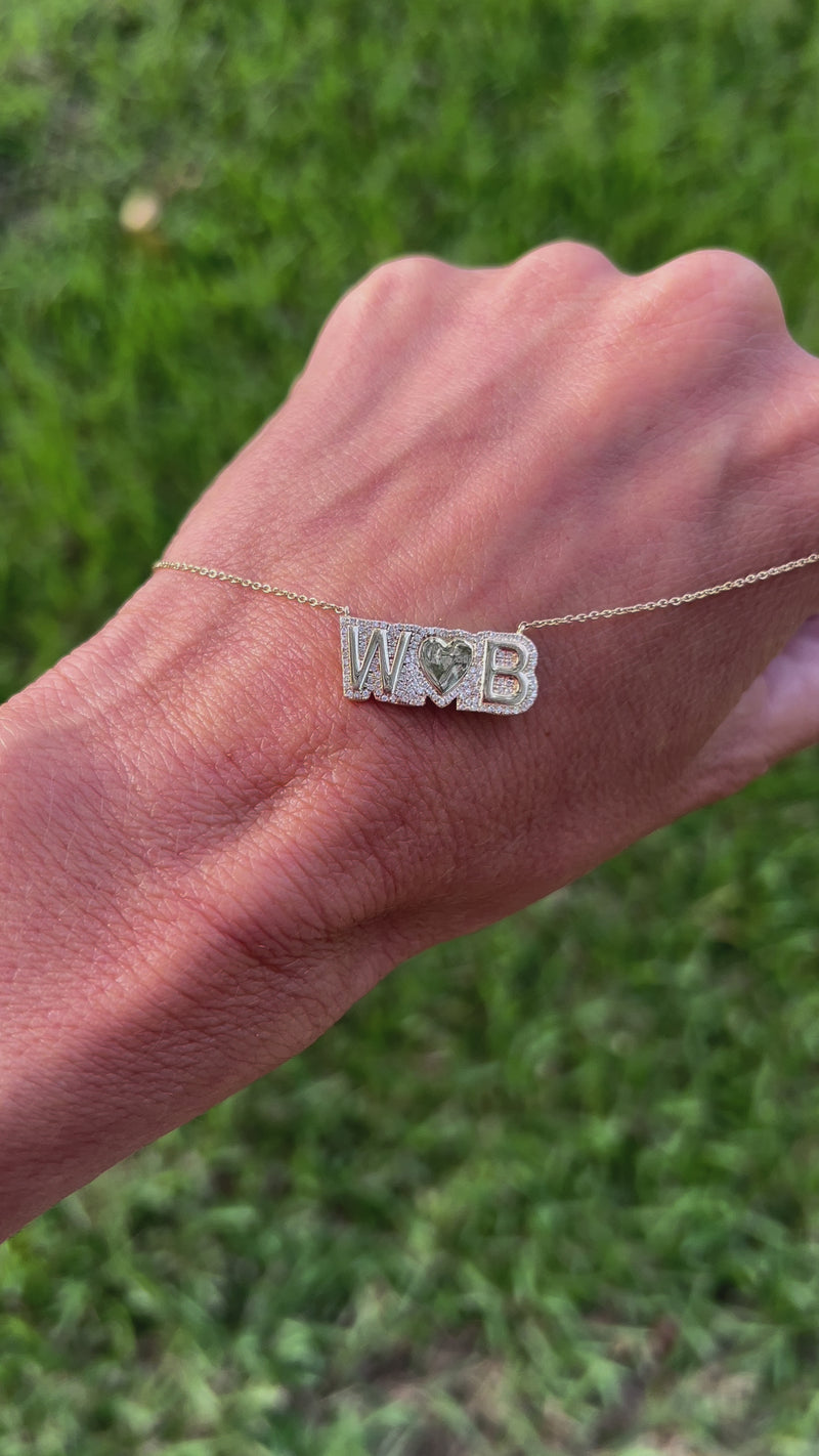 Pave Diamond Initial Necklace