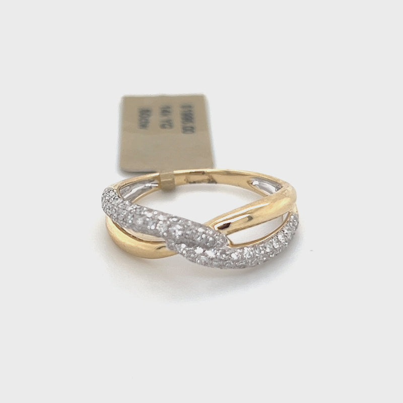 Pave Crossover Ring