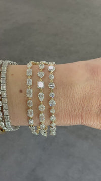 3 mixed diamond shape tennis bracelets